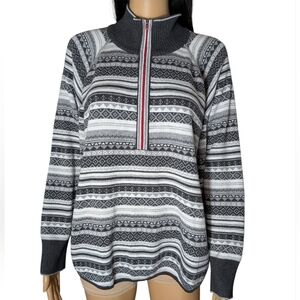 Eddie Bauer Nordic Pattern Sweater Black & White